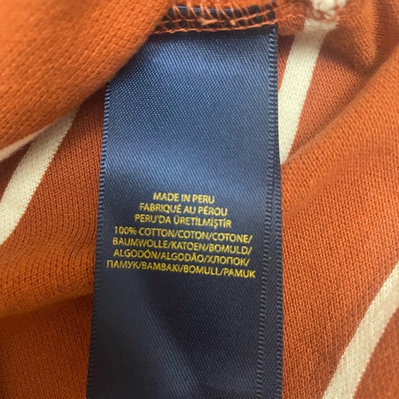 POLO Ralph Lauren Striped Brown and White Boy’s Polo Shirt M (10-12) - Picture 6 of 6